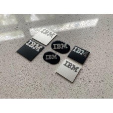 Replacement Metal Badge IBM Model F AT XT M Vintage Keyboard Square Oval Logo
